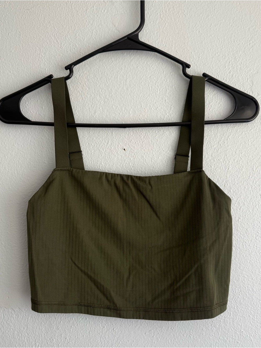 Offline by aerie Olive Square Neck Ribbed Crop Top - Size Small